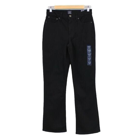 NWT J. Crew Factory Mid-Rise Flare Leg Crop Jean Stretch In Black Size 26 Tall - Picture 4 of 9